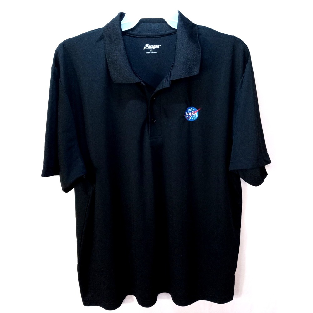 Men's Paragon NASA Polo Shirt,‎ 2XL, Black